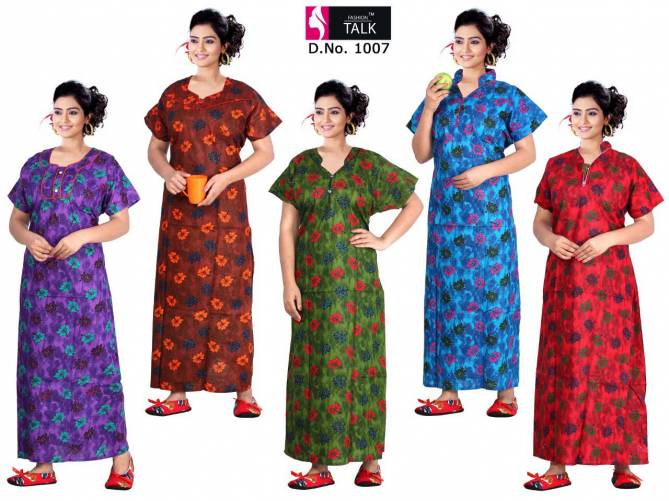 Fashion Talk 1007 Fancy Designer Pure Cotton Print Casual   Wear Printed Western Nightsuits Collection